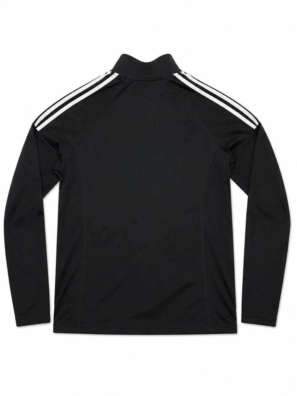 Adidas Golf Black White 3-Stripe 1/4 Zip Long Sleeve Athletic Pullover Jacket